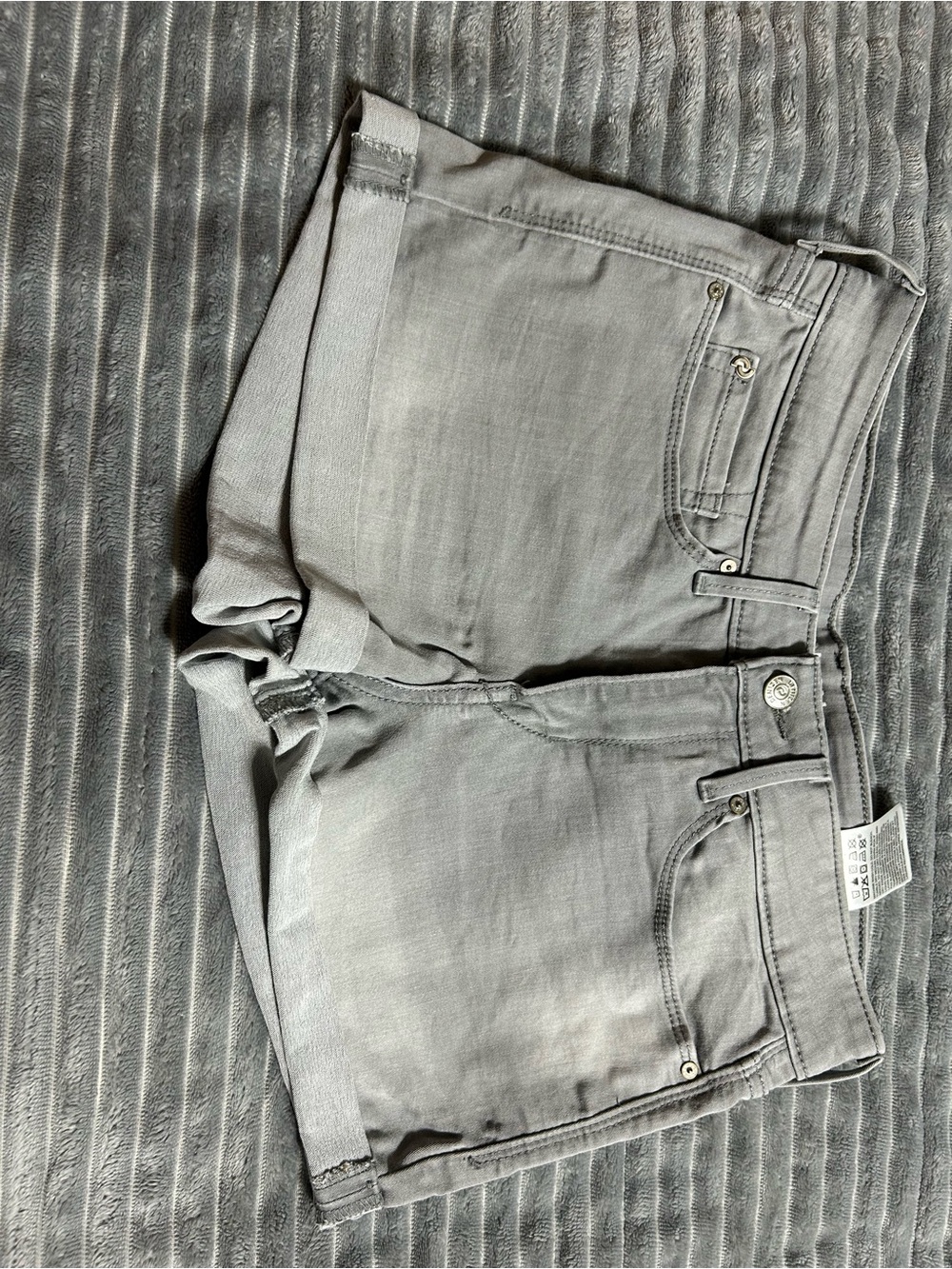 Levi's Grey Cropped Denim Shorts